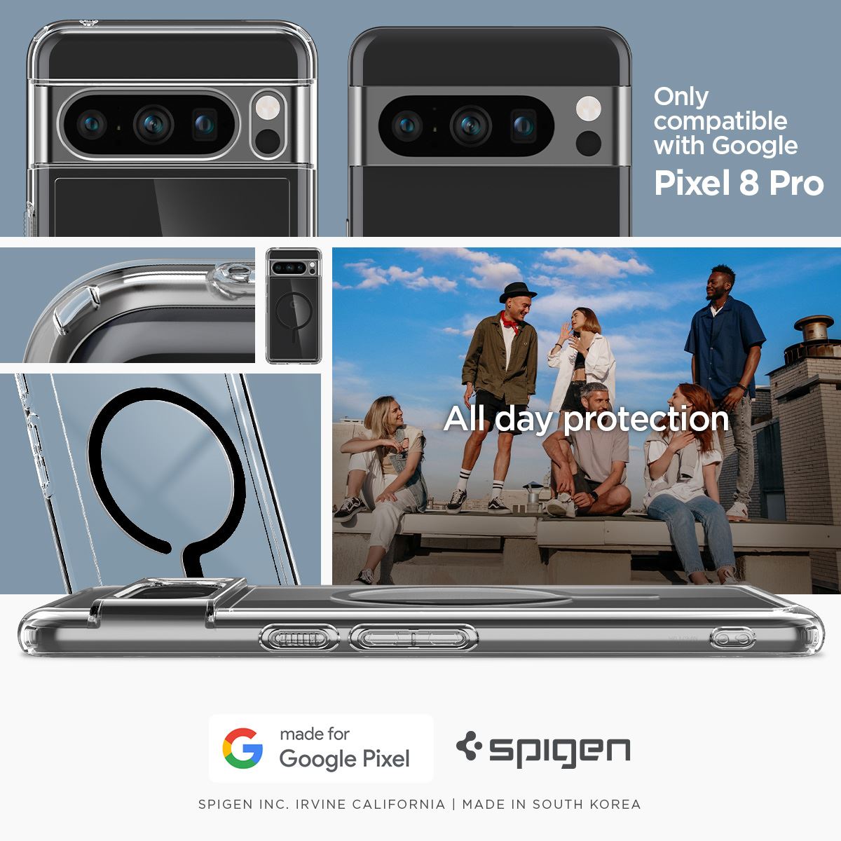 Spigen Ultra Hybrid OneTap Metal Ring MagSafe, black - Google Pixel 8 Pro (13)
