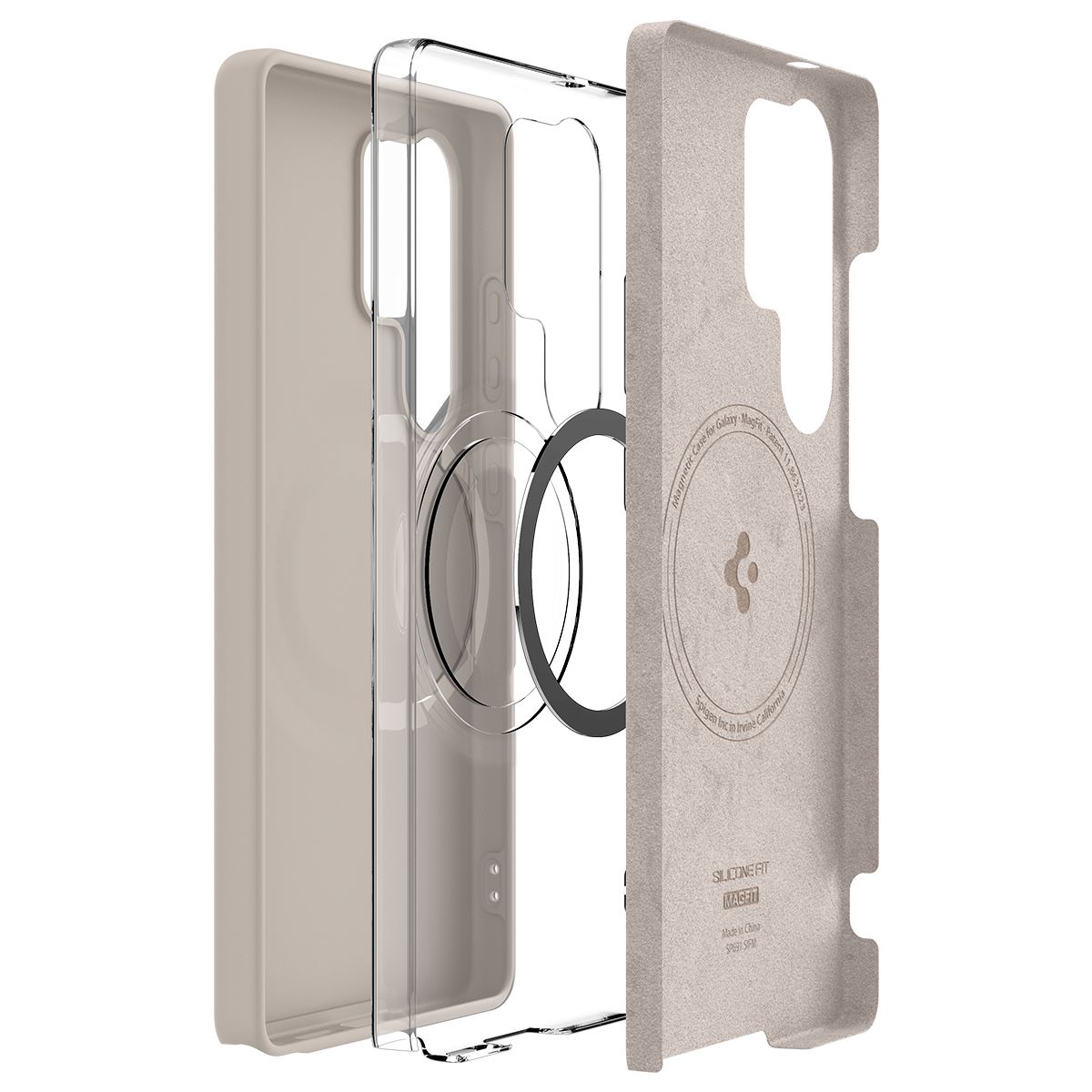 Spigen Silicone Fit MagSafe, natural titanium - Samsung Galaxy S25 Ultra (15)