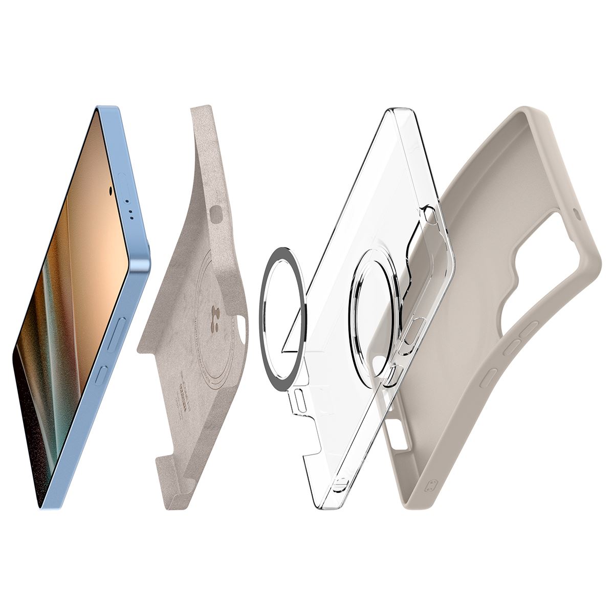 Spigen Silicone Fit MagSafe, natural titanium - Samsung Galaxy S25 Ultra (16)