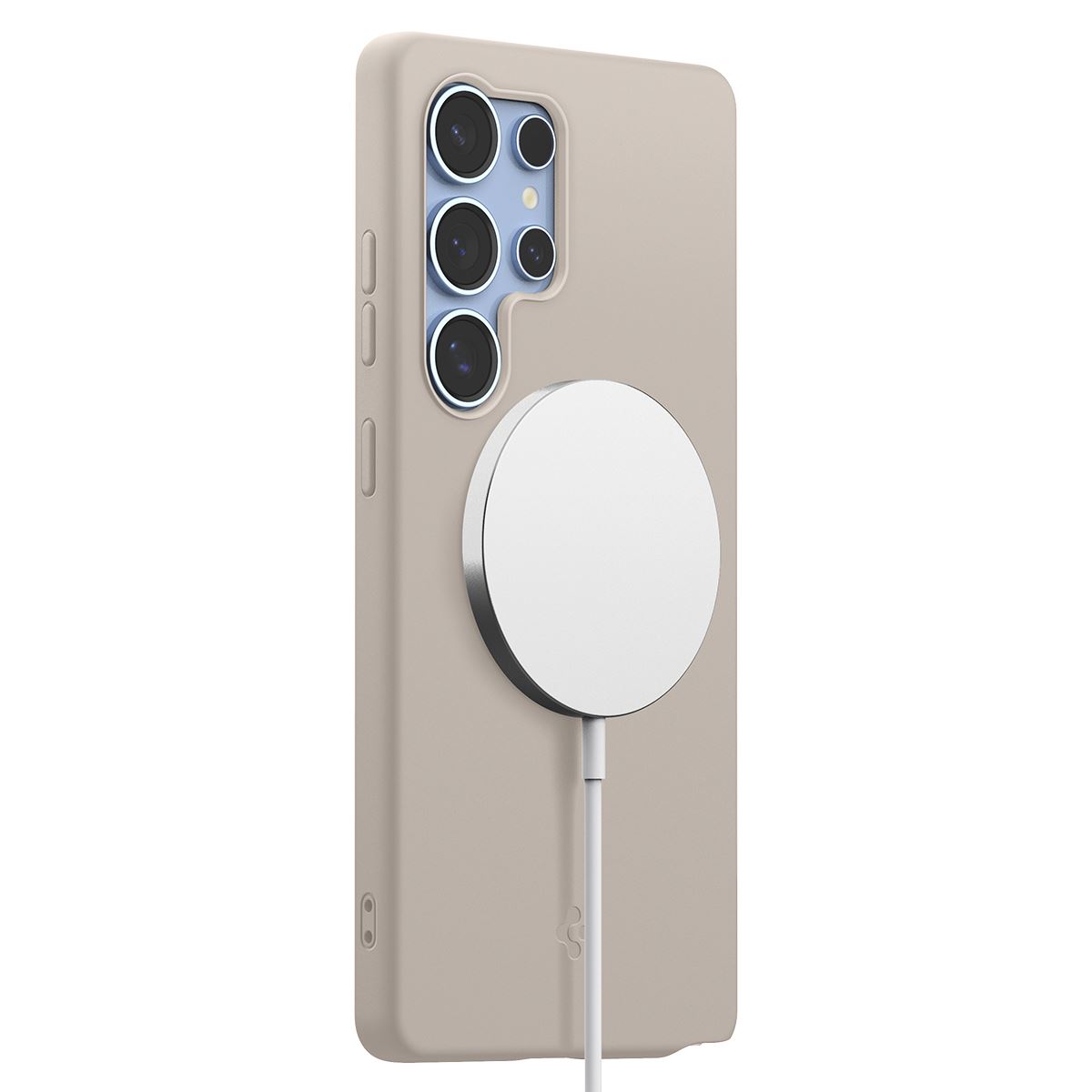 Spigen Silicone Fit MagSafe, natural titanium - Samsung Galaxy S25 Ultra (6)