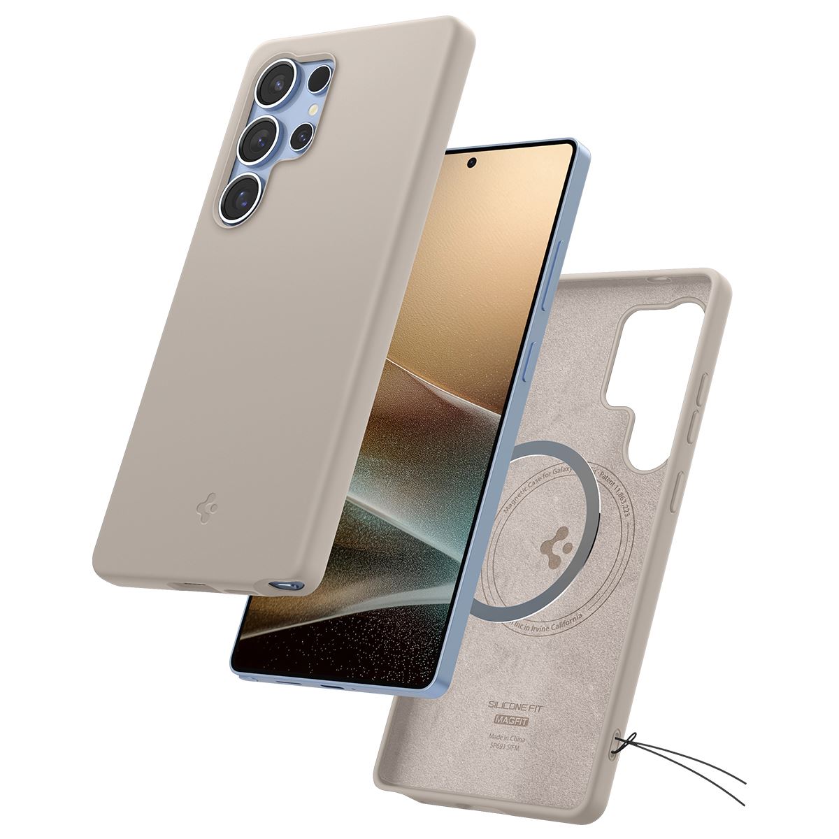 Spigen Silicone Fit MagSafe, natural titanium - Samsung Galaxy S25 Ultra (8)