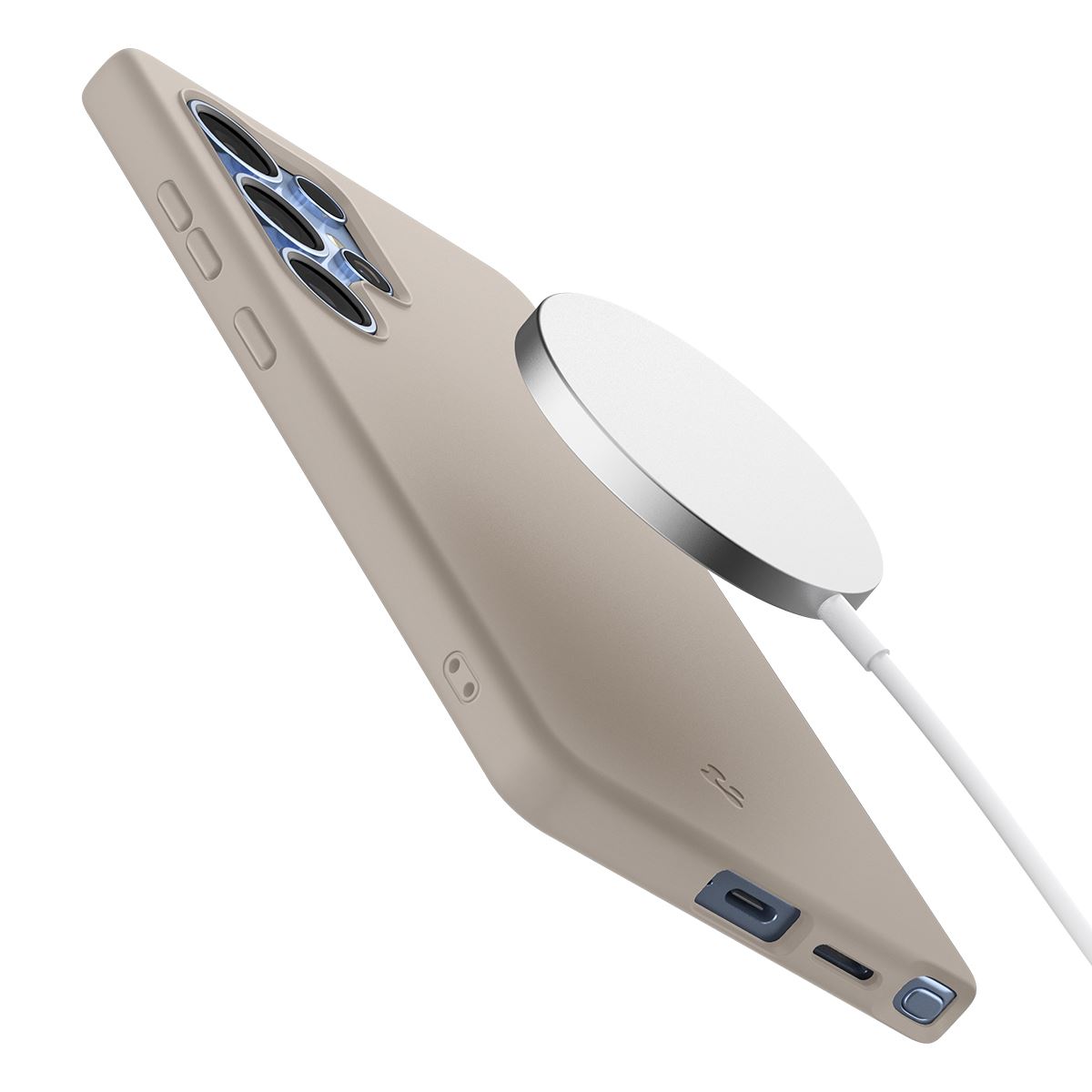 Spigen Silicone Fit MagSafe, natural titanium - Samsung Galaxy S25 Ultra (9)