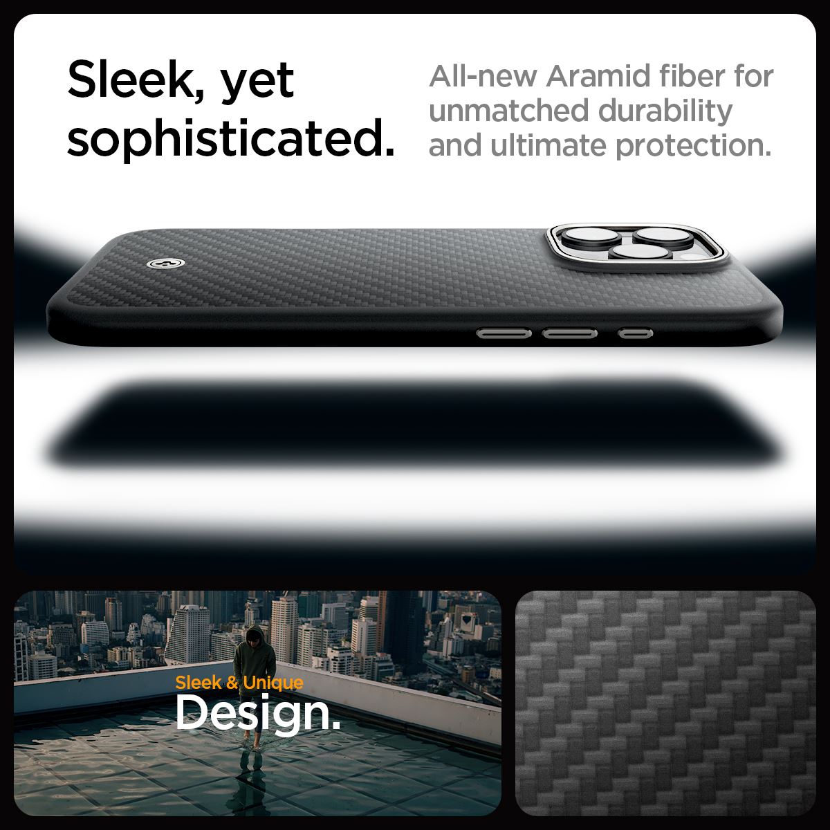 Spigen Enzo Aramid, black natural - iPhone 16 Pro Max (12)