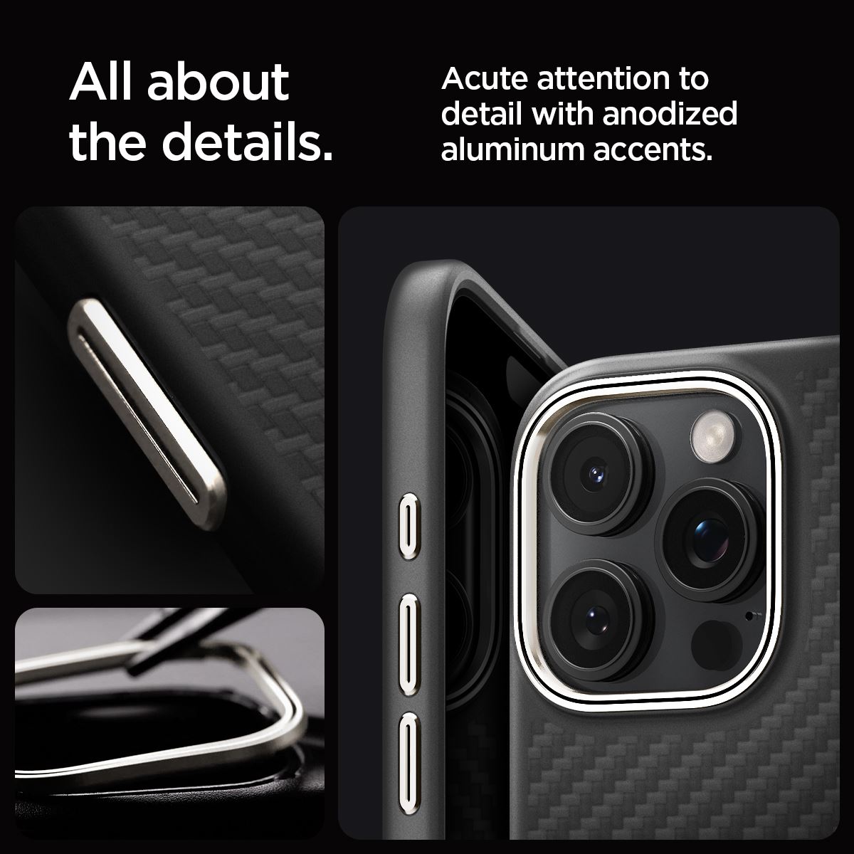 Spigen Enzo Aramid, black natural - iPhone 16 Pro Max (13)