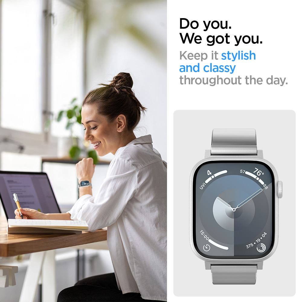 Spigen Sleek Link, silver - Apple Watch 49mm/46mm/45mm/44mm/42mm (15)