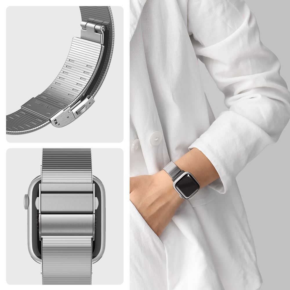 Spigen Sleek Link, silver - Apple Watch 49mm/46mm/45mm/44mm/42mm (17)