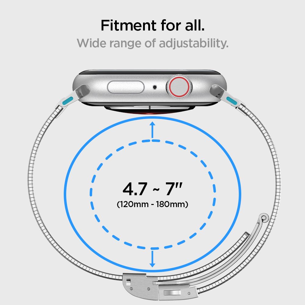 Spigen Sleek Link, silver - Apple Watch 49mm/46mm/45mm/44mm/42mm (19)