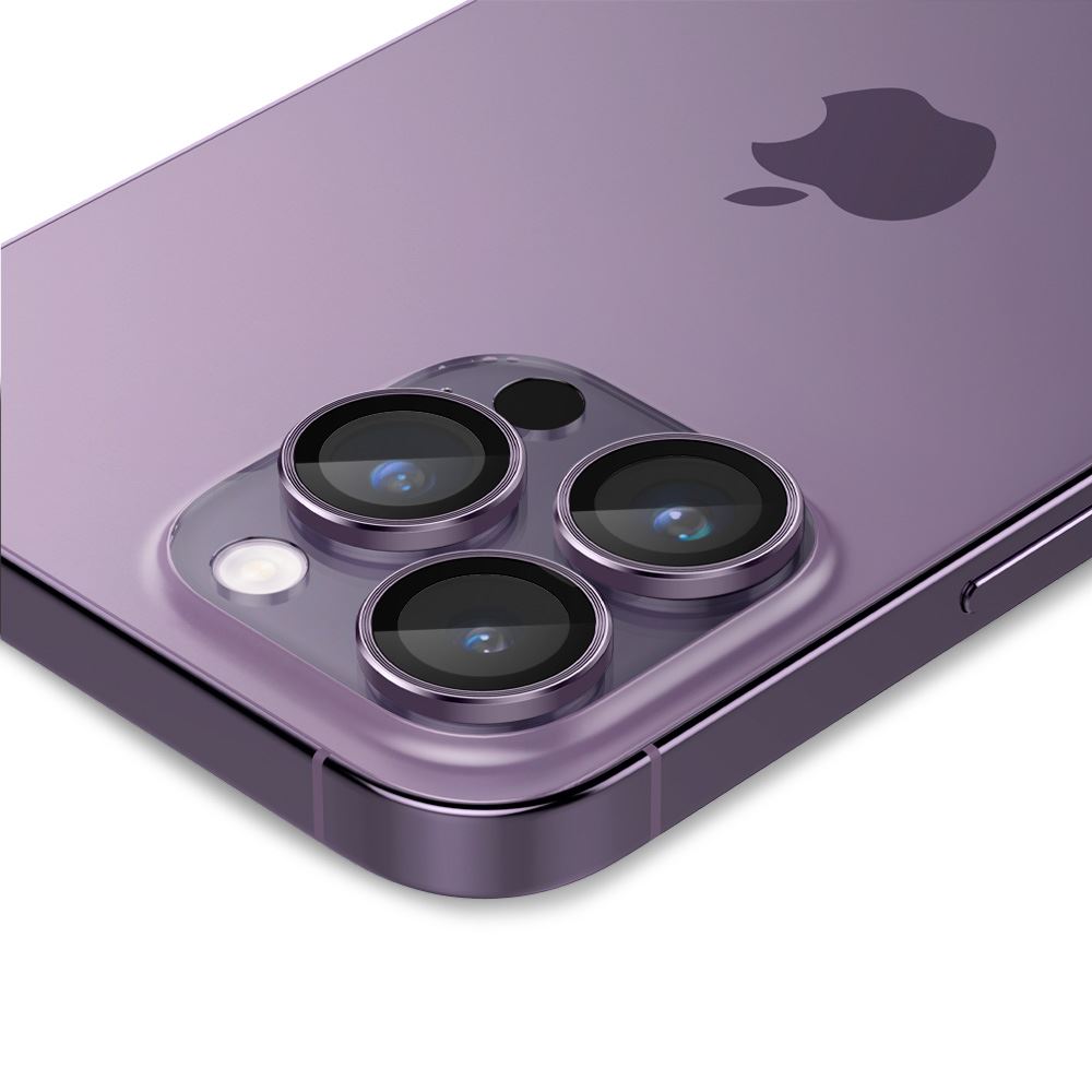 Spigen Glass EZ Fit Optik Pro 2 Pack, deep purple - iPhone 14 Pro/iPhone 14 Pro Max (4)