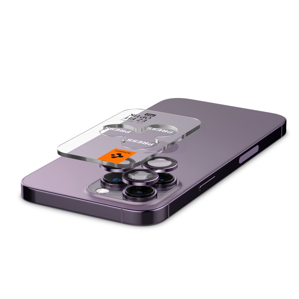 Spigen Glass EZ Fit Optik Pro 2 Pack, deep purple - iPhone 14 Pro/iPhone 14 Pro Max (6)