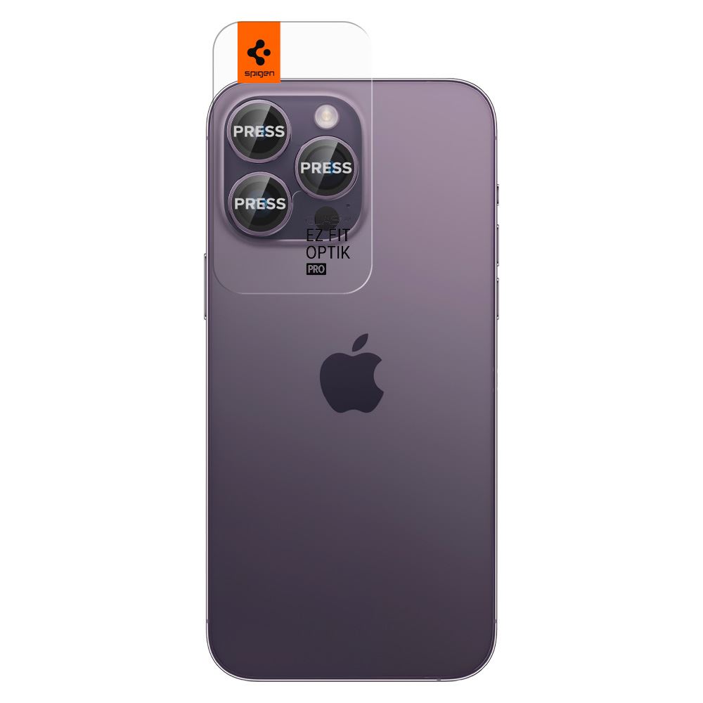 Spigen Glass EZ Fit Optik Pro 2 Pack, deep purple - iPhone 14 Pro/iPhone 14 Pro Max (7)
