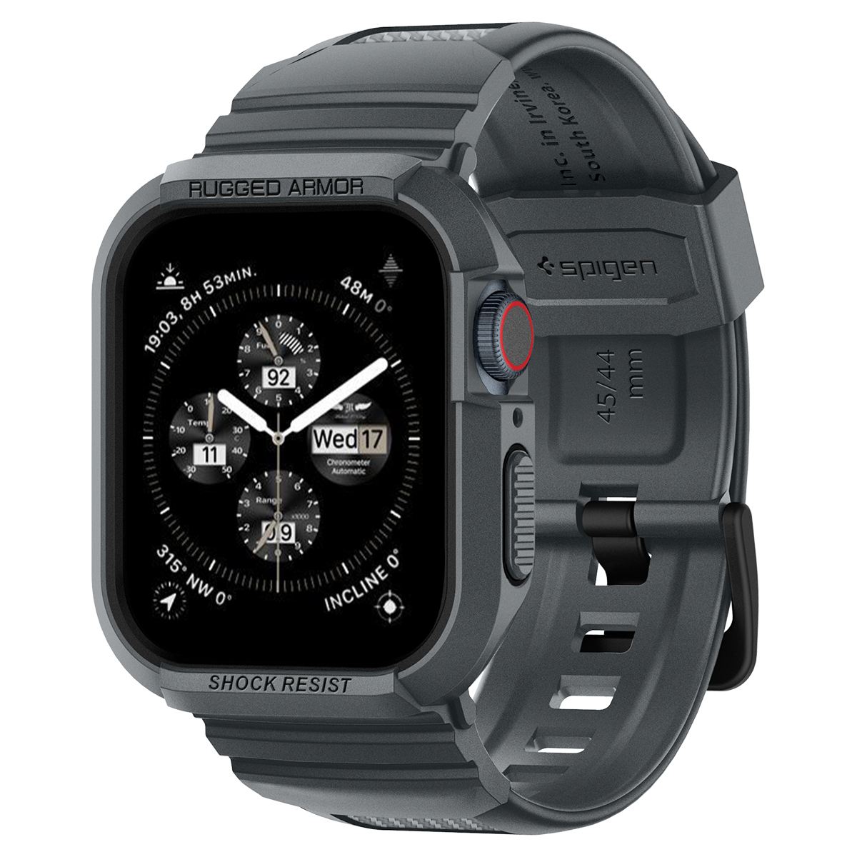 Spigen Rugged Armor Pro, dark gray - Apple Watch 45mm/44mm