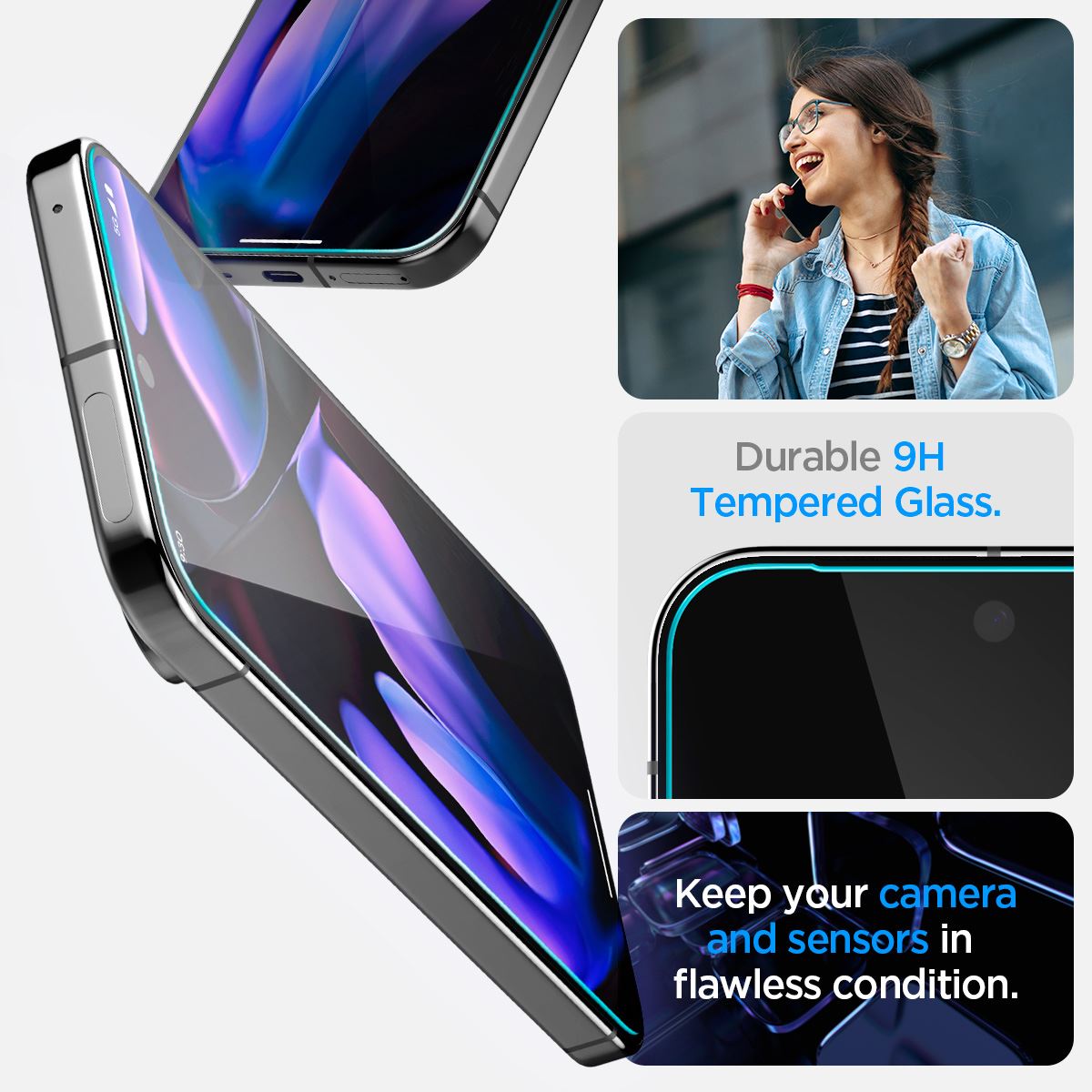 Spigen Glass tR EZ Fit 2 Pack, transparency - Google Pixel 9 Pro/Pixel 9 (9)