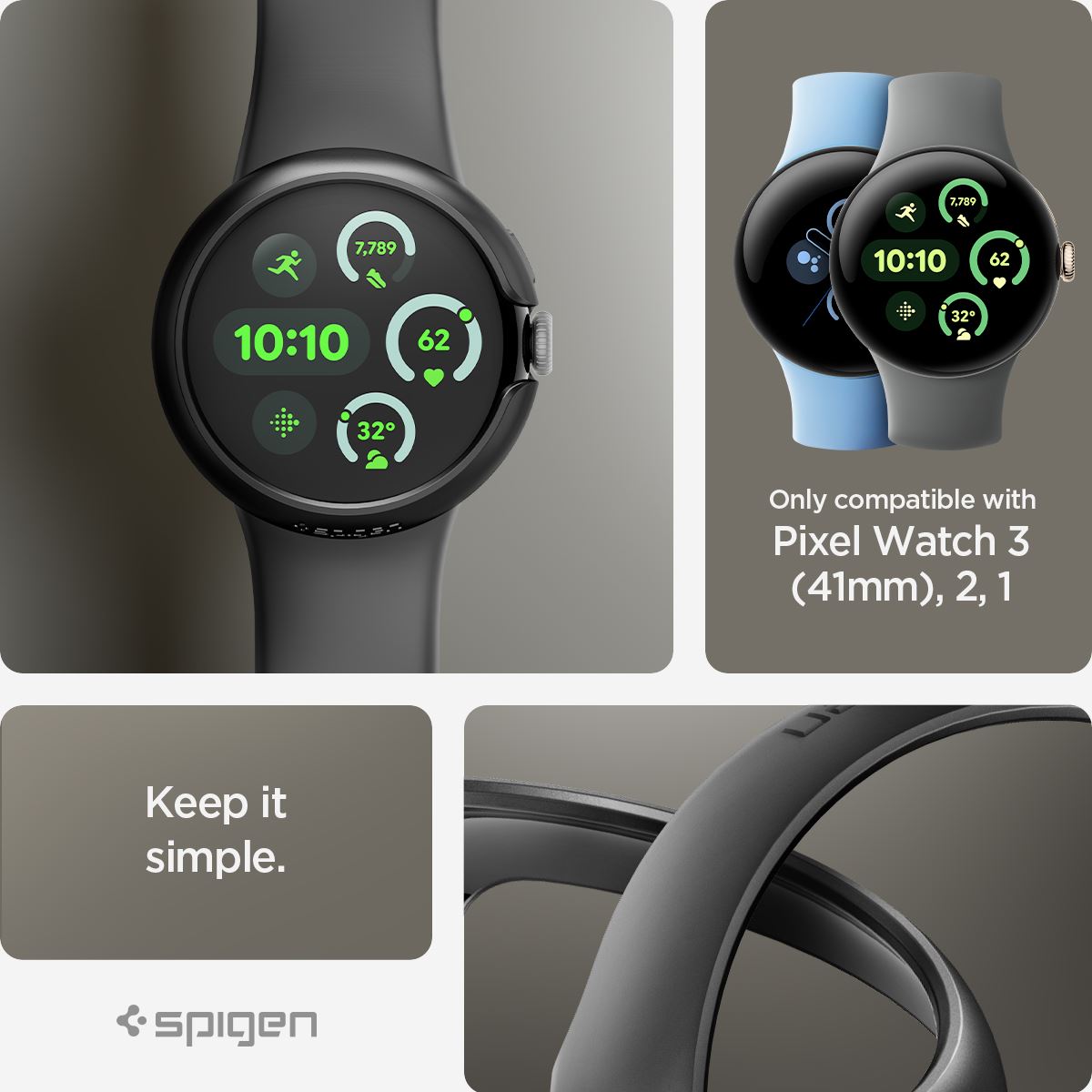 Spigen Thin Fit, black - Google Pixel Watch 3/2/1 (41mm) (12)