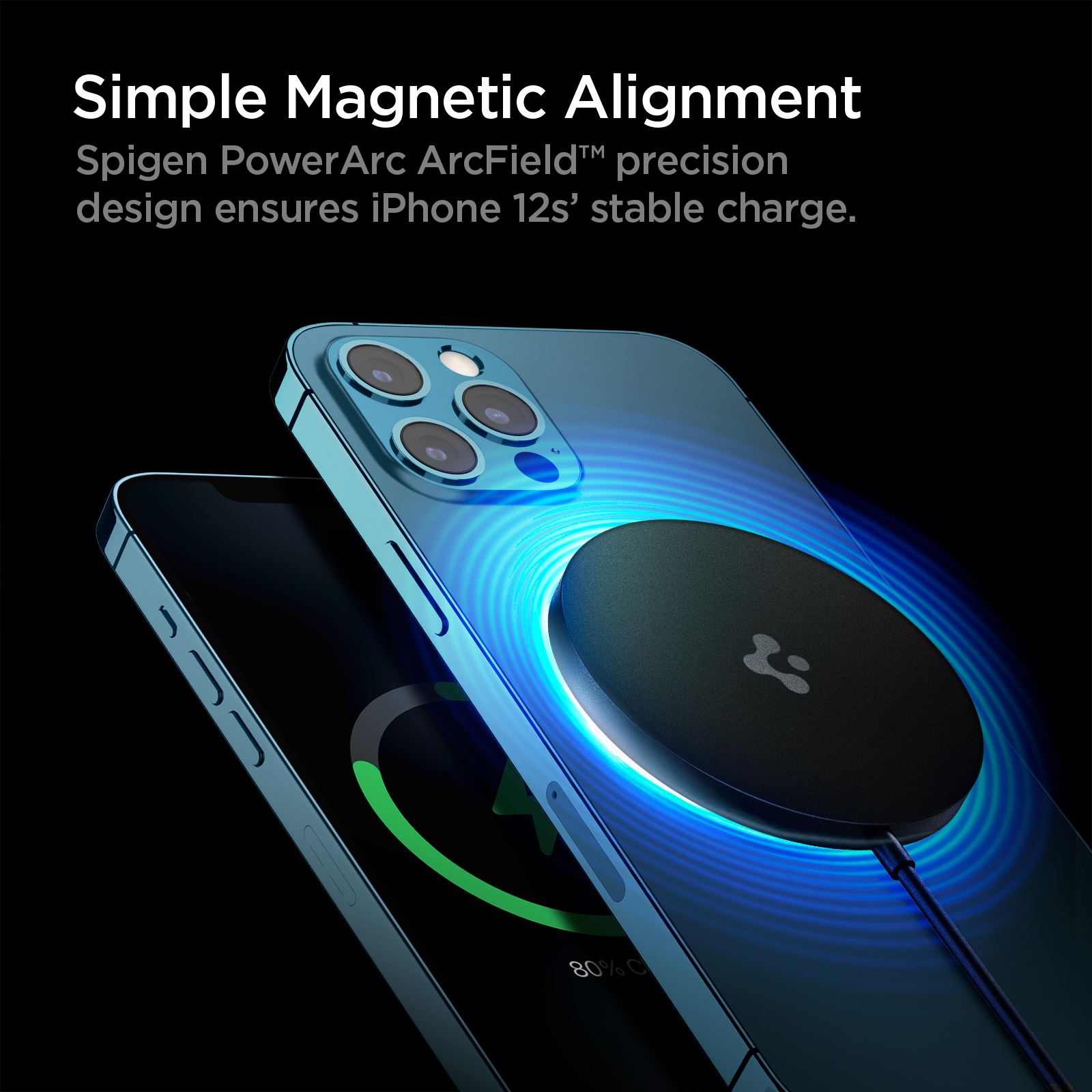 Spigen Power Arc ArcField Magnetic Wireless Charger, black - Fast Charging/7.5W (3)
