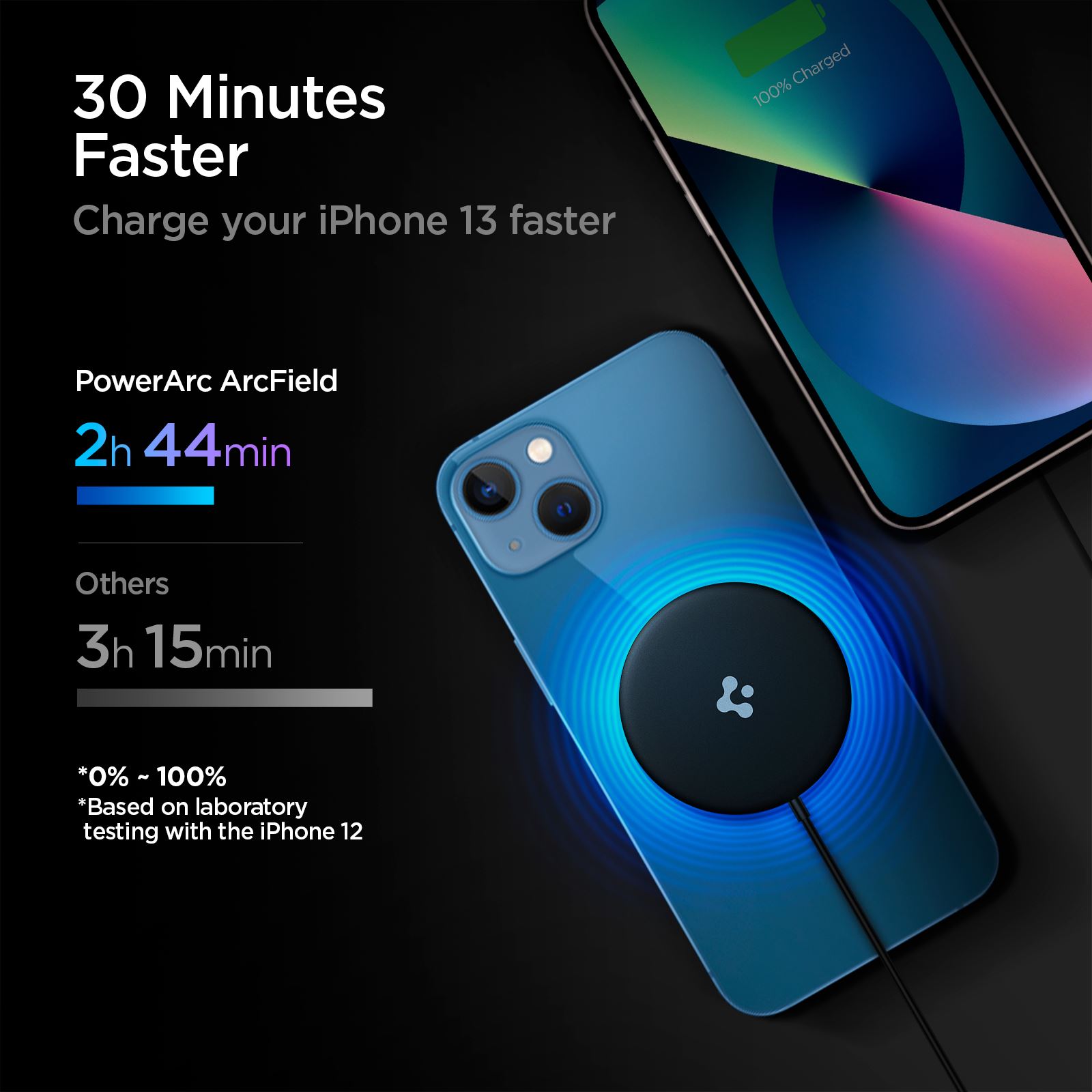 Spigen Power Arc ArcField Magnetic Wireless Charger, black - Fast Charging/7.5W (5)