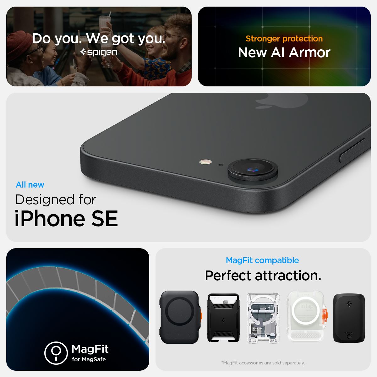 Spigen Tough Armor MagSafe, gunmetal - iPhone 16e (12)