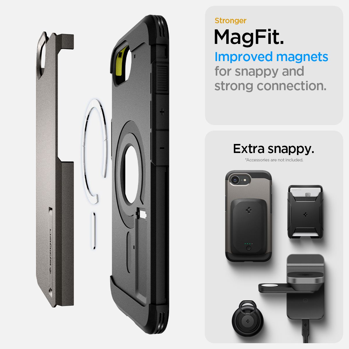 Spigen Tough Armor MagSafe, gunmetal - iPhone 16e (15)