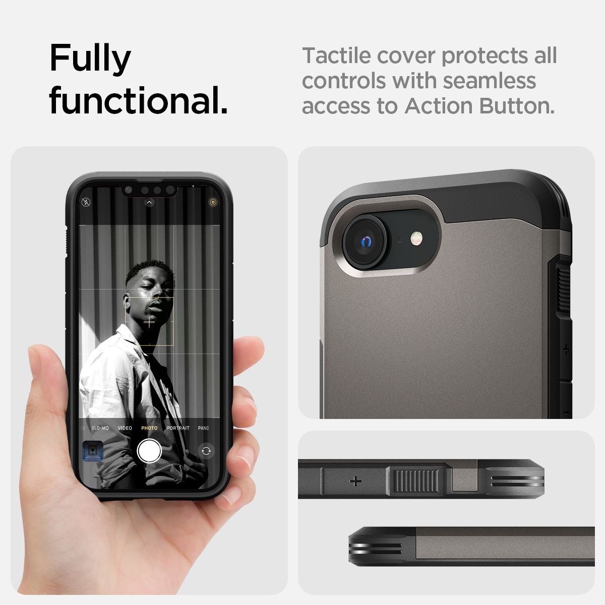 Spigen Tough Armor MagSafe, gunmetal - iPhone 16e (16)