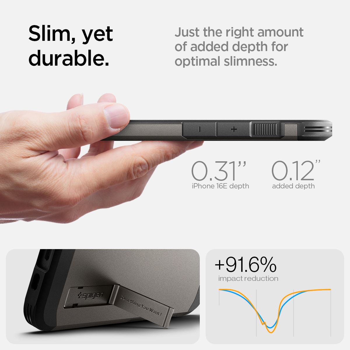 Spigen Tough Armor MagSafe, gunmetal - iPhone 16e (17)