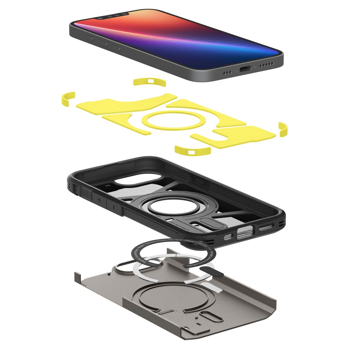 Spigen Tough Armor MagSafe, gunmetal - iPhone 16e (8)