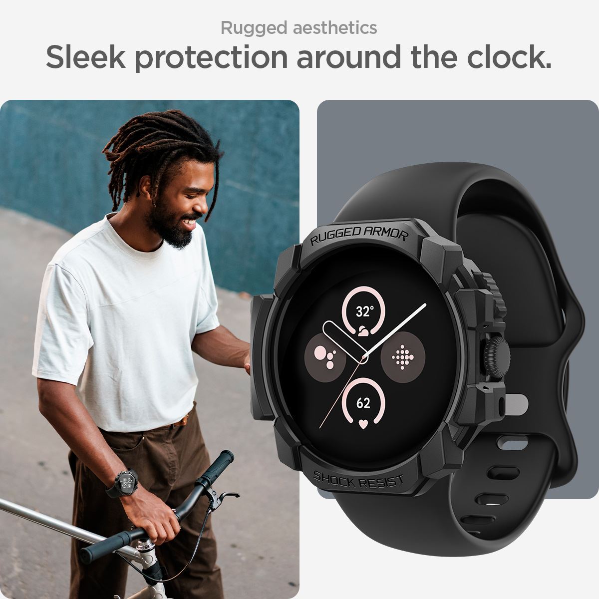 Spigen Rugged Armor, matte black - Google Pixel Watch 3/2/1 (41mm) (12)