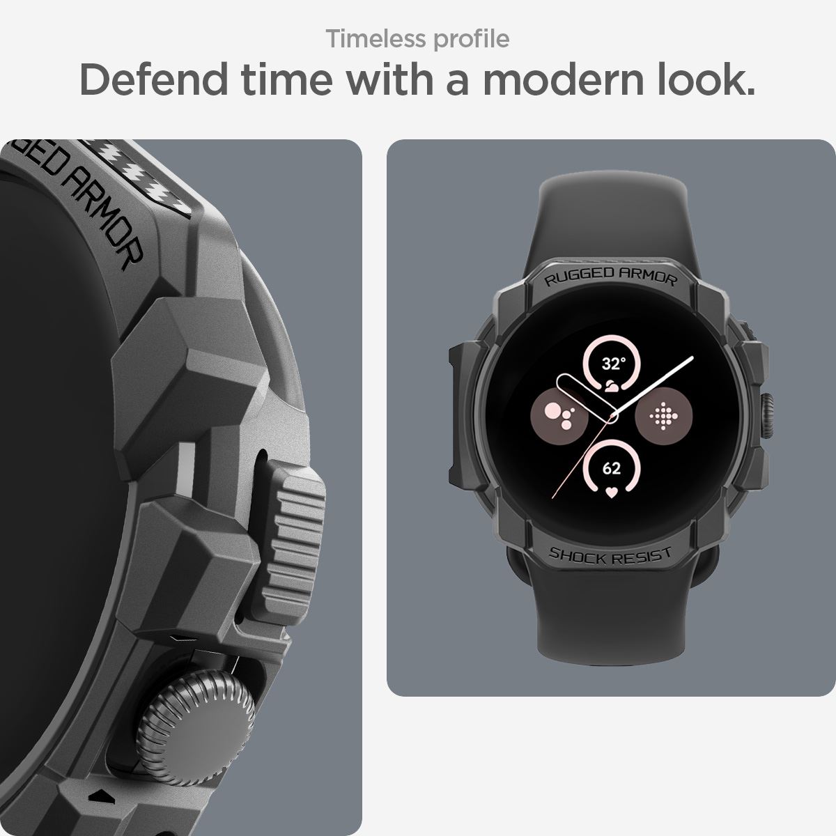 Spigen Rugged Armor, matte black - Google Pixel Watch 3/2/1 (41mm) (14)