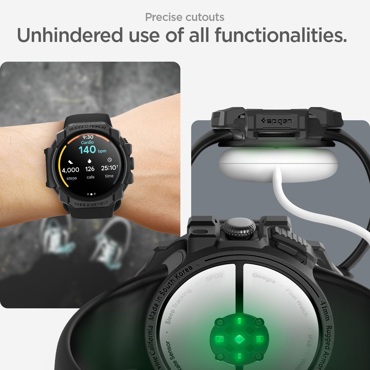 Spigen Rugged Armor, matte black - Google Pixel Watch 3/2/1 (41mm) (15)