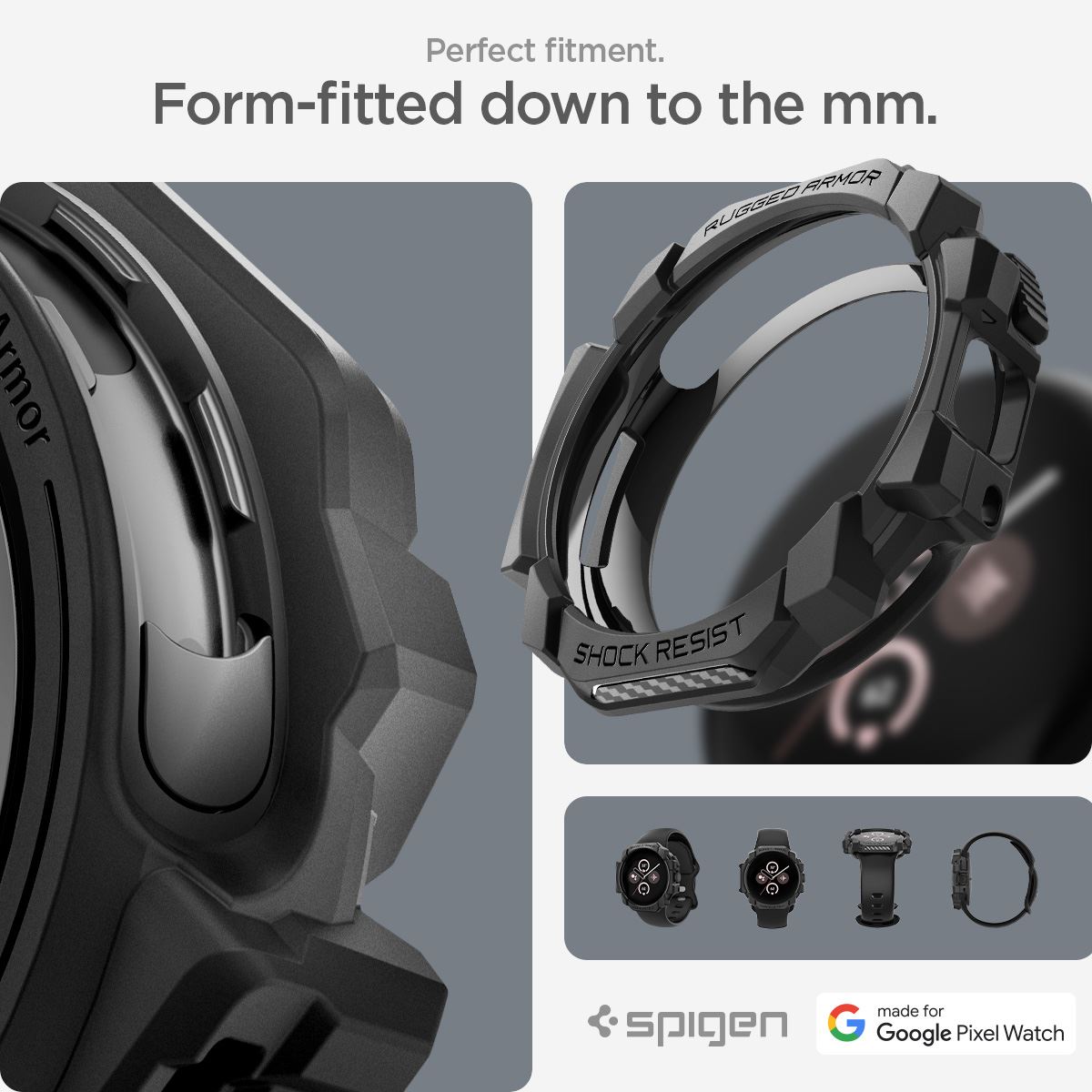 Spigen Rugged Armor, matte black - Google Pixel Watch 3/2/1 (41mm) (16)