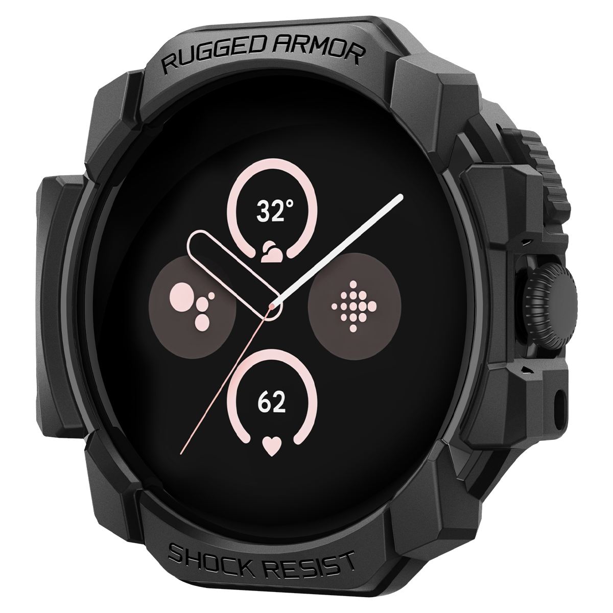 Spigen Rugged Armor, matte black - Google Pixel Watch 3/2/1 (41mm)