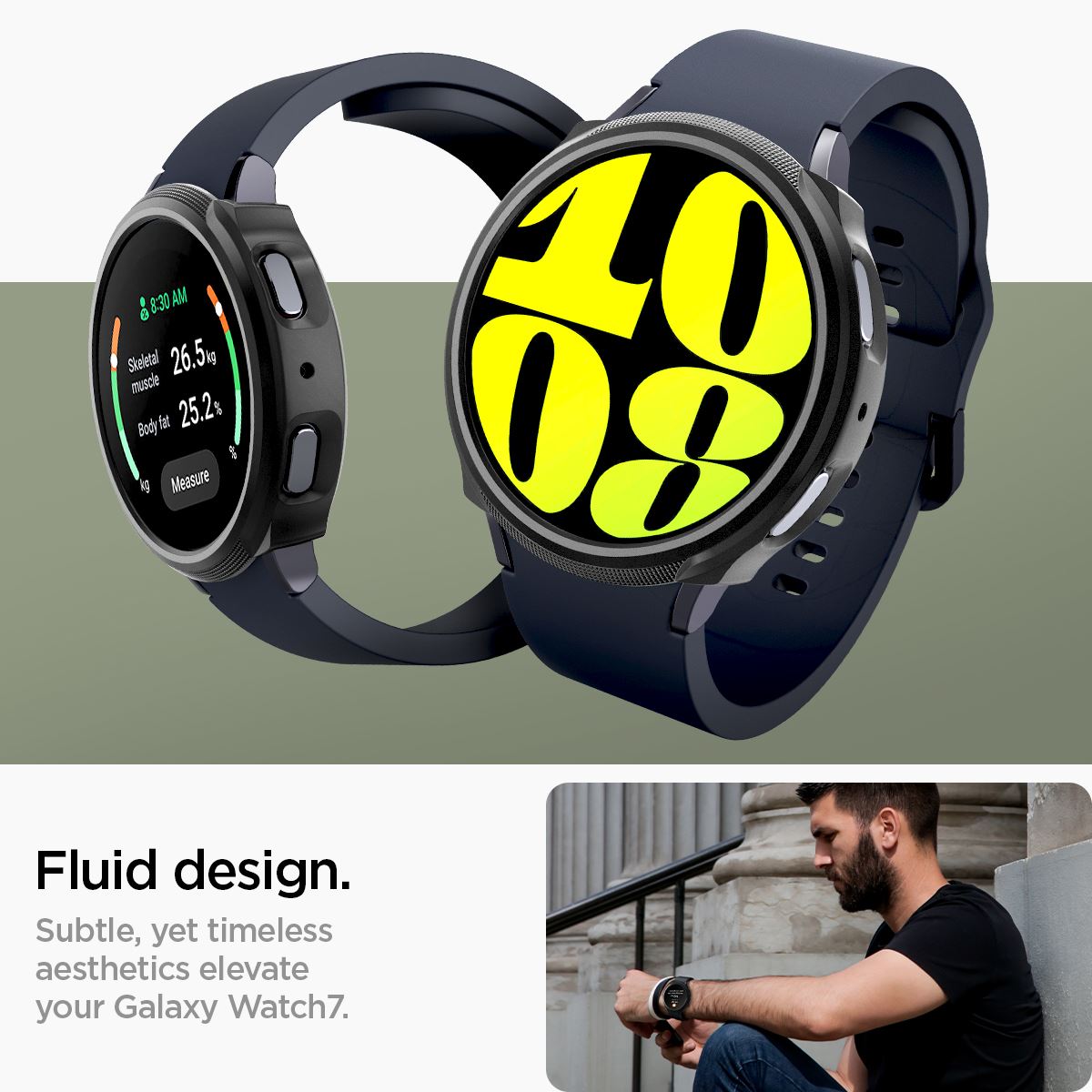 Spigen Liquid Air , matte black - Samsung Galaxy Watch7 (44mm) (11)