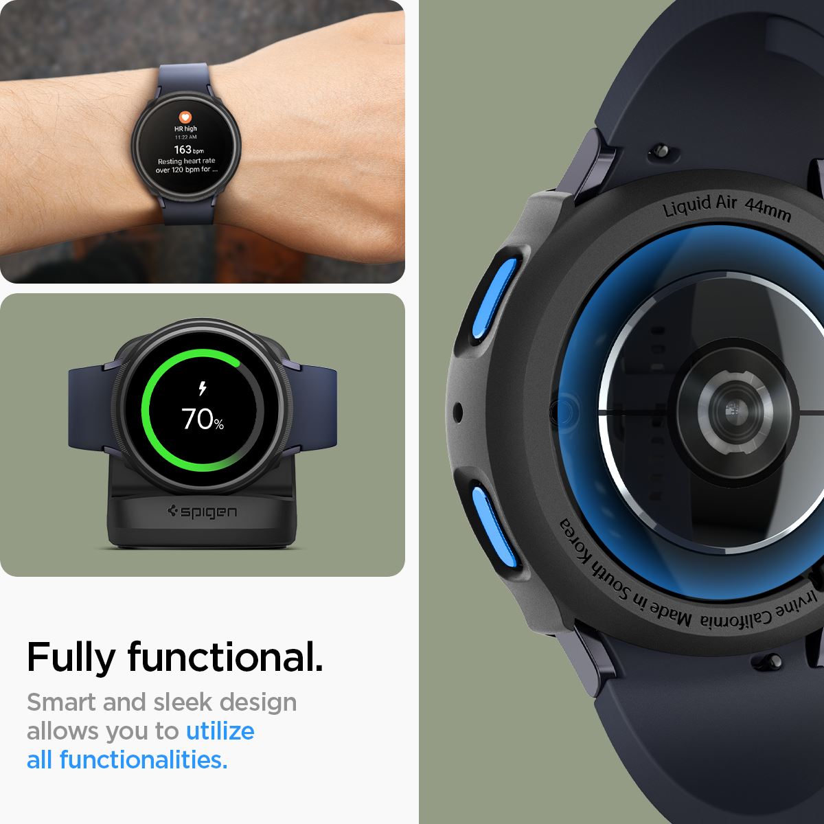Spigen Liquid Air , matte black - Samsung Galaxy Watch7 (44mm) (13)