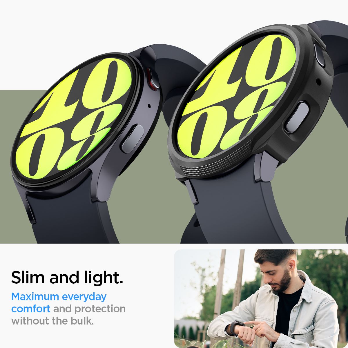 Spigen Liquid Air , matte black - Samsung Galaxy Watch7 (44mm) (14)