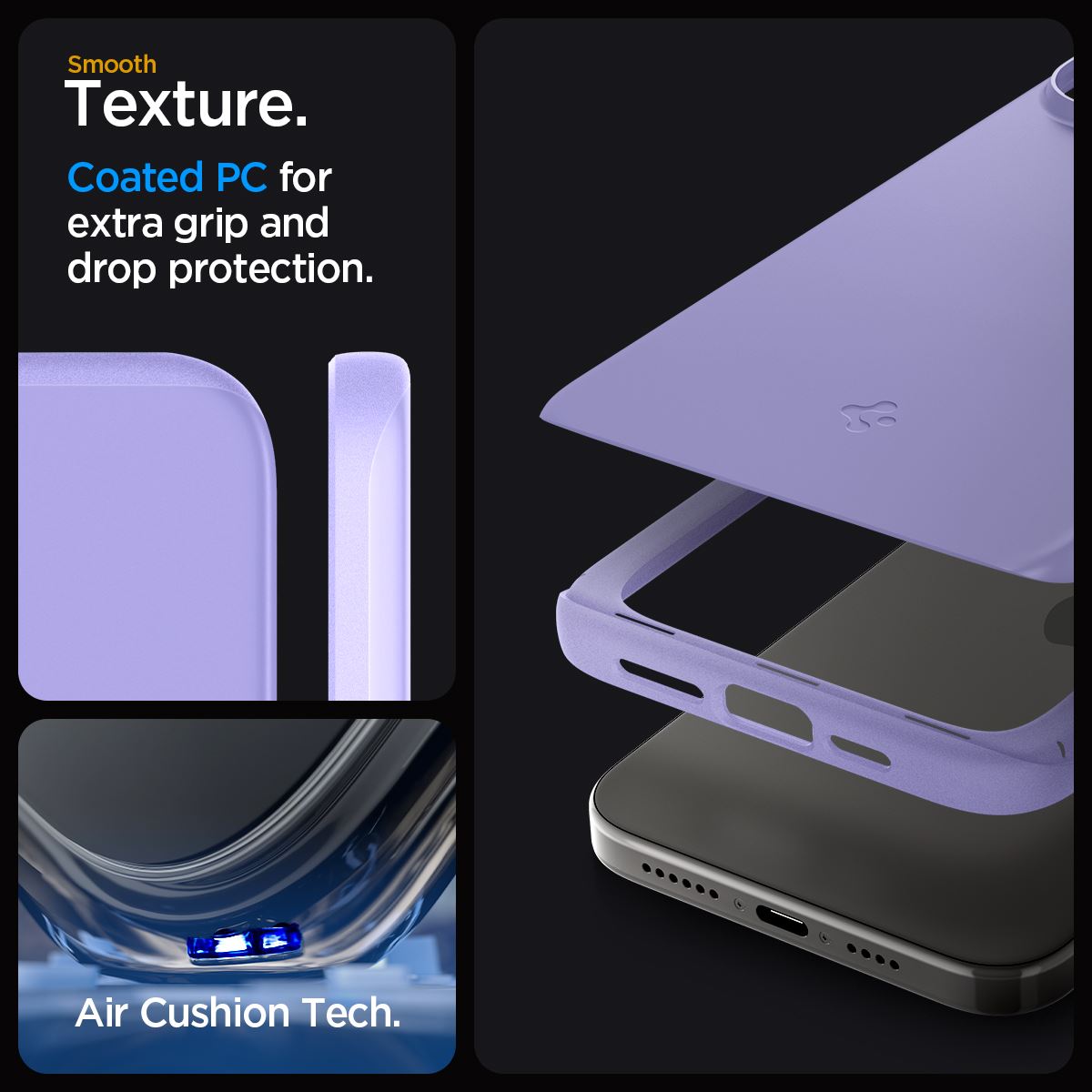 Spigen Thin Fit, iris purple - iPhone 15 Pro (14)