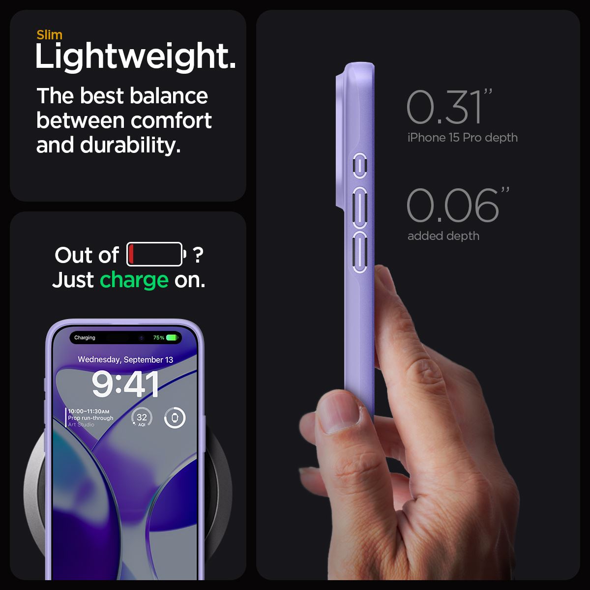 Spigen Thin Fit, iris purple - iPhone 15 Pro (16)