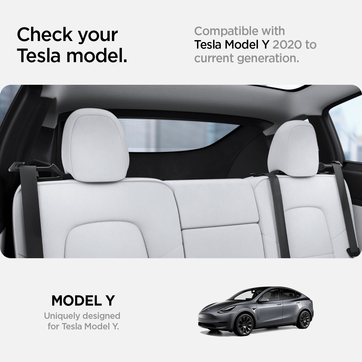 Spigen Tesla Backseat Seatbelt Holder, black -  Tesla Model Y (12)