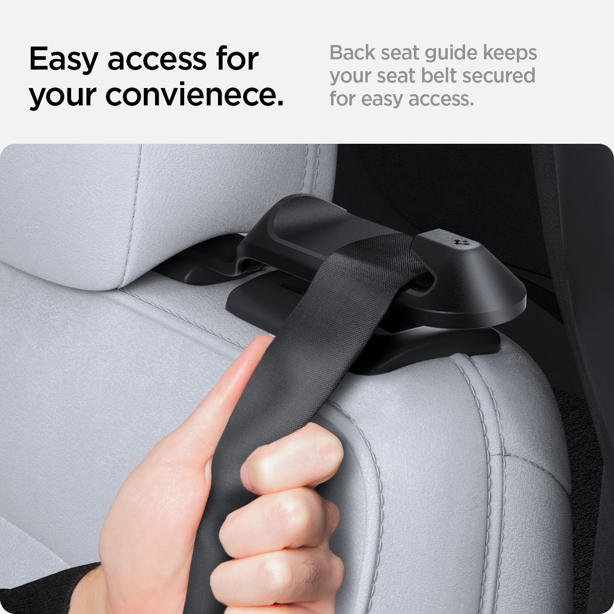 Spigen Tesla Backseat Seatbelt Holder, black -  Tesla Model Y (13)