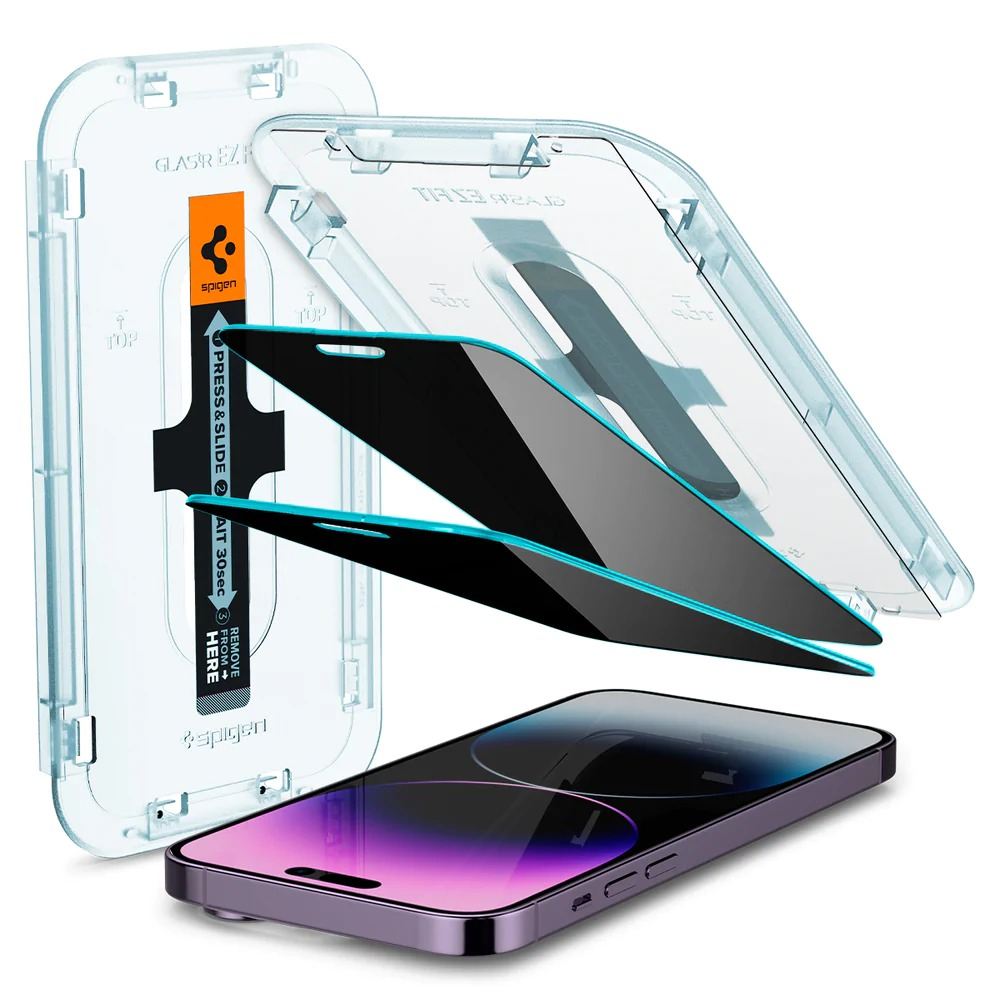 Spigen Glass EZ Fit Privacy 2 Pack - iPhone 14 Pro Max (1)