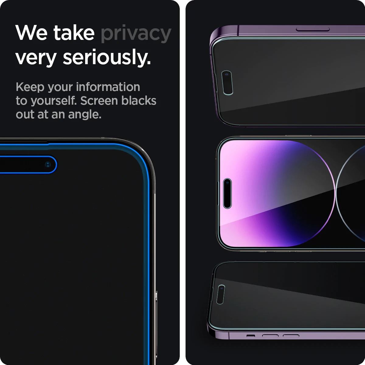 Spigen Glass EZ Fit Privacy 2 Pack - iPhone 14 Pro Max (3)