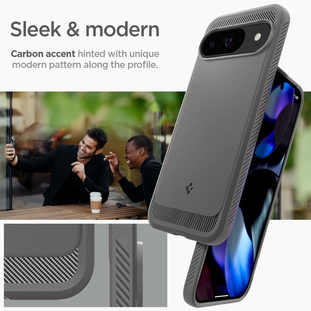 Spigen Rugged Armor, marble gray - Google Pixel 9 Pro/Pixel 9 (12)