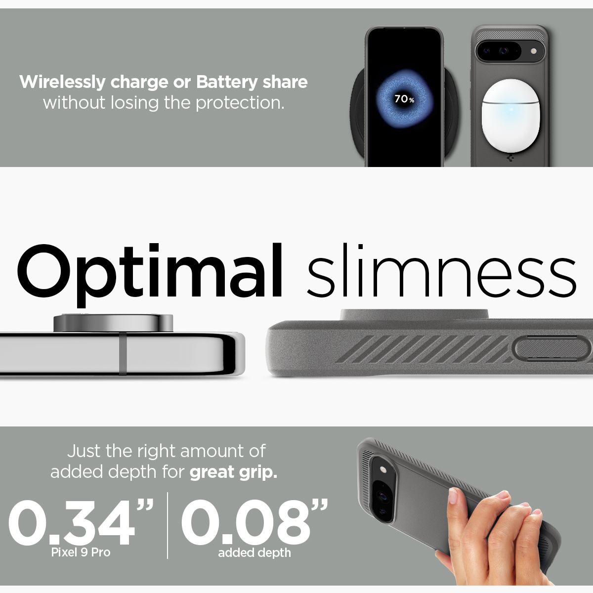 Spigen Rugged Armor, marble gray - Google Pixel 9 Pro/Pixel 9 (14)