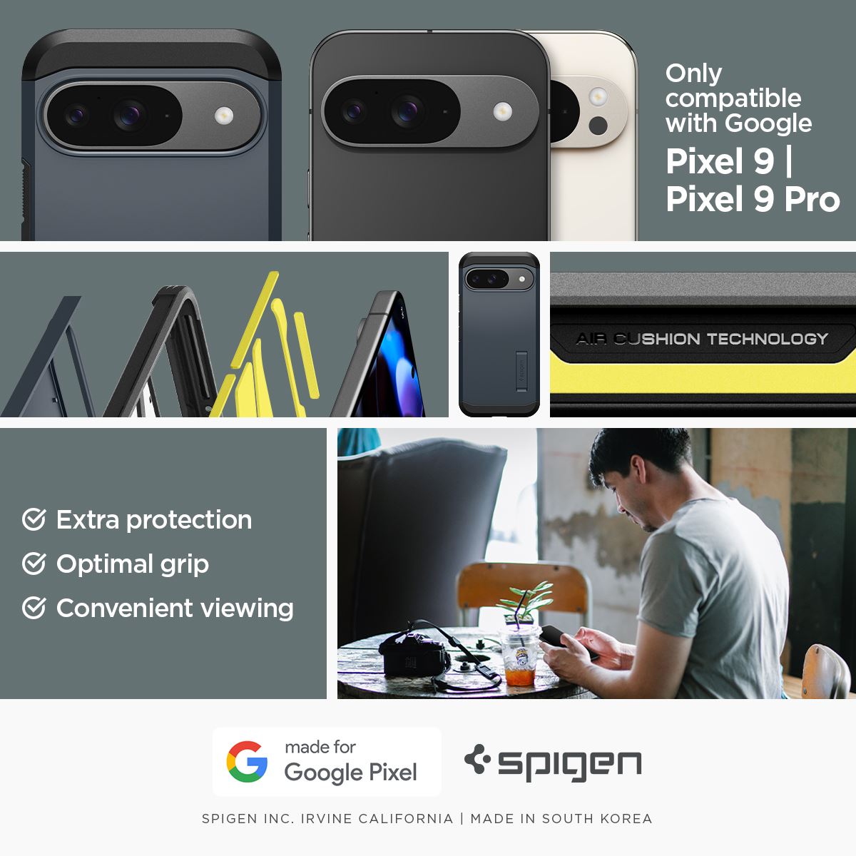 Spigen Tough Armor, metal slate - Google Pixel 9 Pro/Pixel 9 (11)