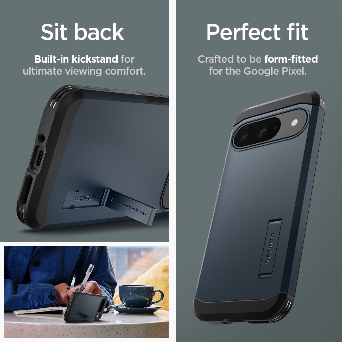 Spigen Tough Armor, metal slate - Google Pixel 9 Pro/Pixel 9 (15)