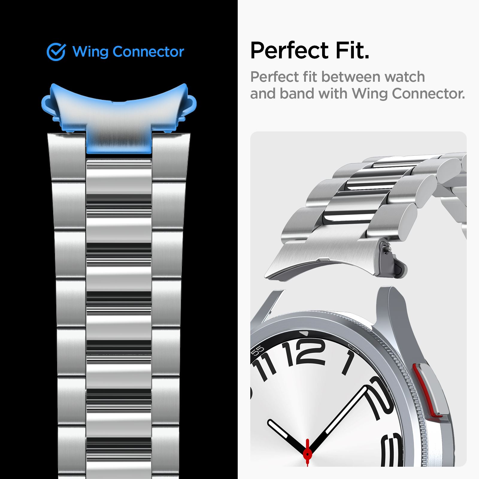 Spigen Modern Fit 316L Band, silver - Samsung Galaxy Watch6 Classic 47mm (7)