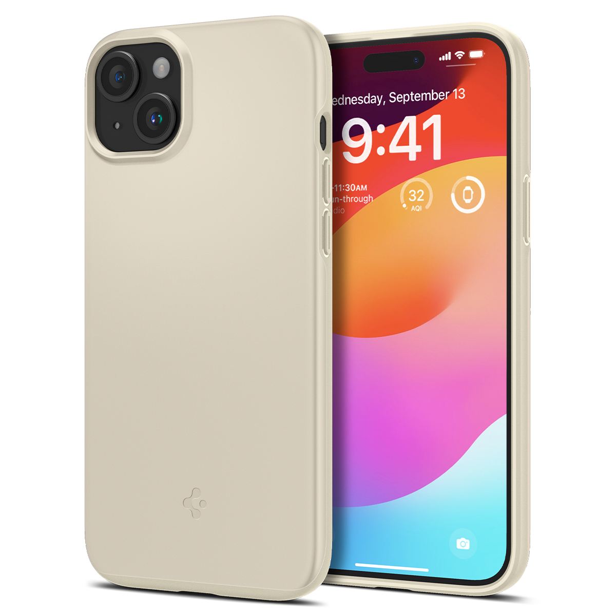 Spigen Thin Fit, mute beige - iPhone 15 Plus (1)