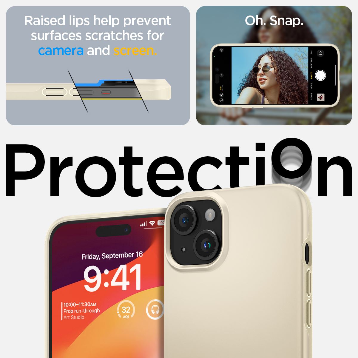Spigen Thin Fit, mute beige - iPhone 15 Plus (15)