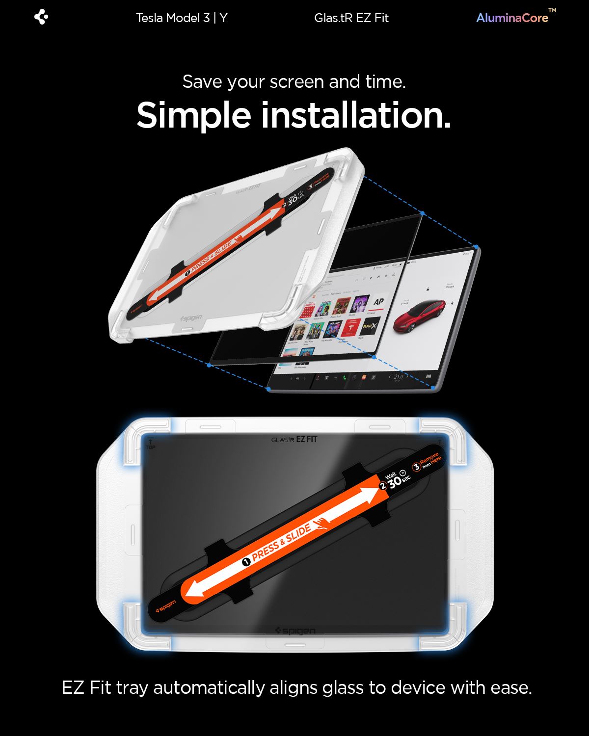 Spigen EZ Fit Clear Transparent (15.4"/1 Pack) - Tesla Model Y (2025/2026)/Model 3 (2024/2025/2026) (12)