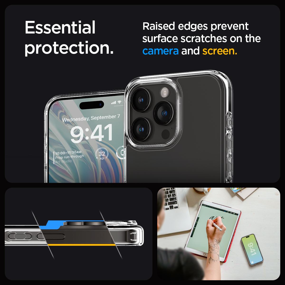 Spigen Ultra Hybrid, crystal clear - iPhone 15 Pro Max (13)