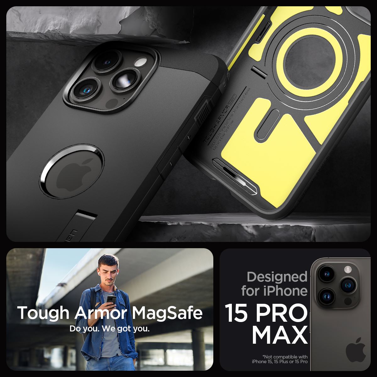 Spigen Tough Armor MagSafe, black - iPhone 15 Pro Max (13)