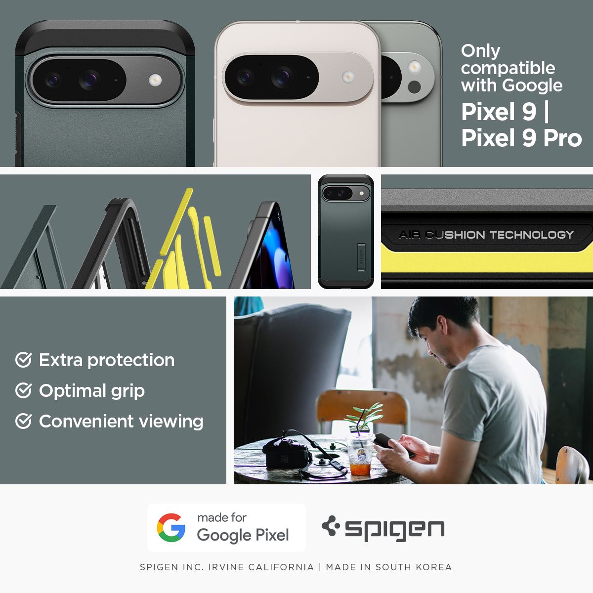 Spigen Tough Armor, abyss green - Google Pixel 9 Pro/Pixel 9 (11)