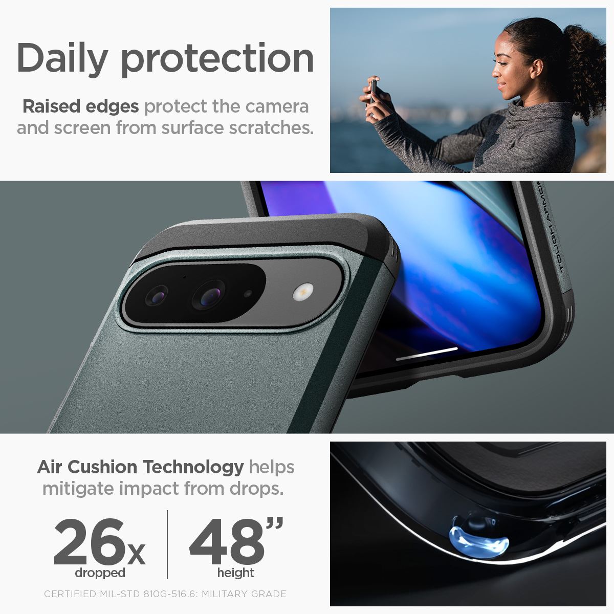 Spigen Tough Armor, abyss green - Google Pixel 9 Pro/Pixel 9 (13)